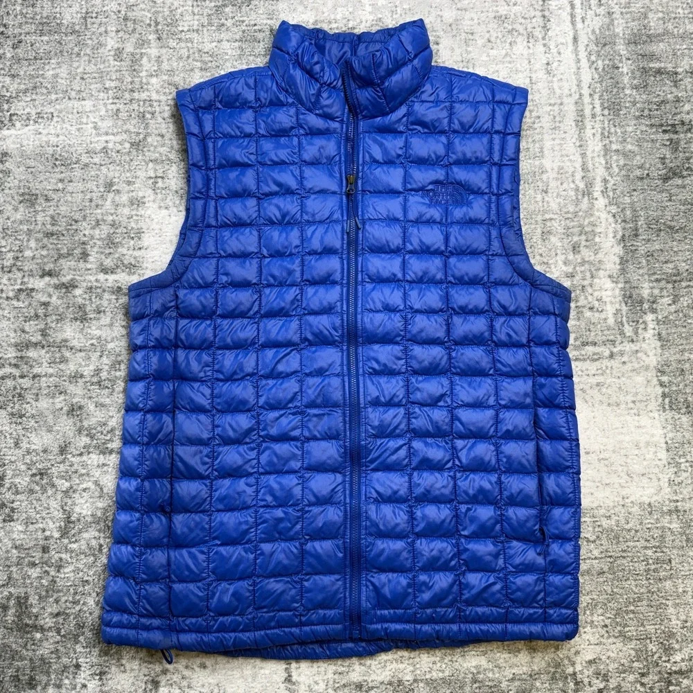 The North Face Thermoball‎ Eco Vest Mens Medium Blue Quilted Puffer Insulated